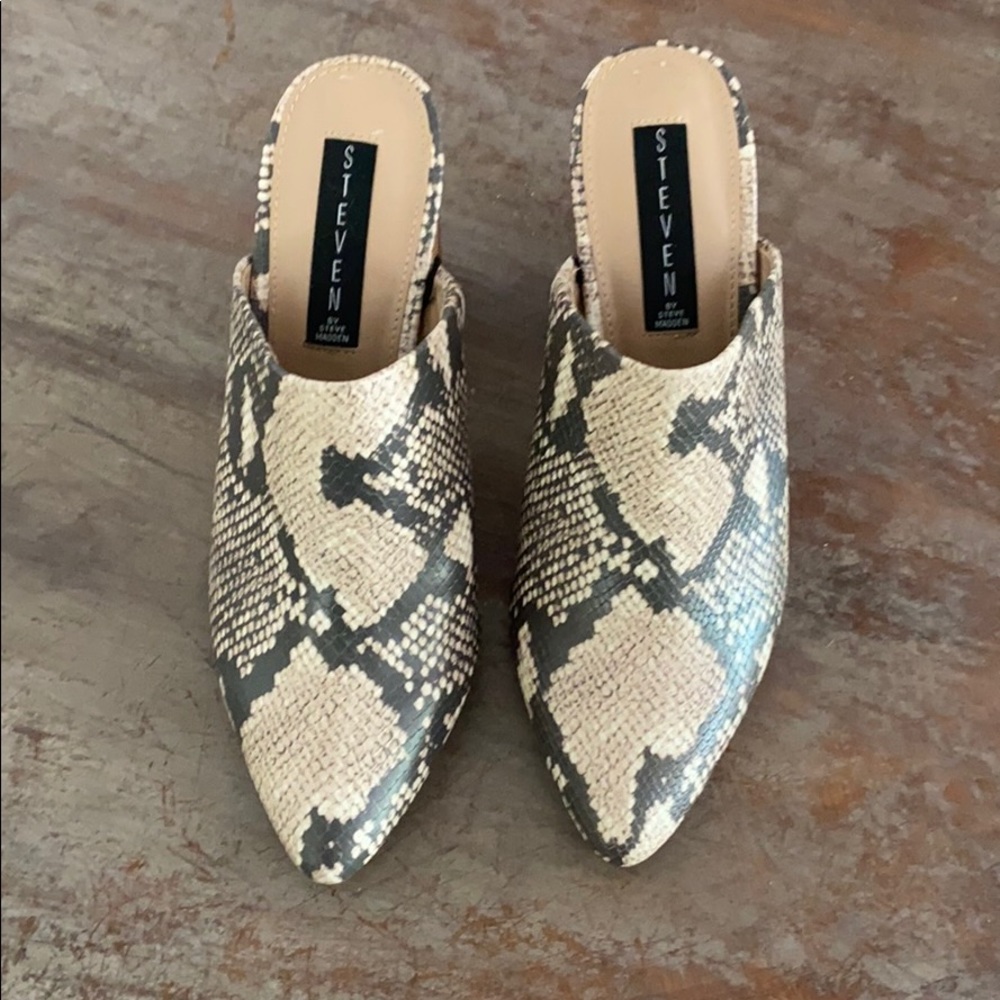 Steve Madden Snakeskin Mules